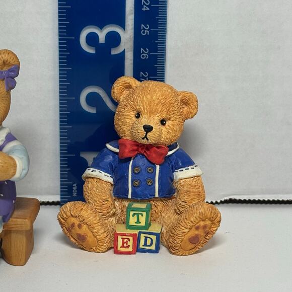 Vintage Bronson Collectibles 90s School Bear Figurines Lot of 2 BC Rare - Picture 8 of 9